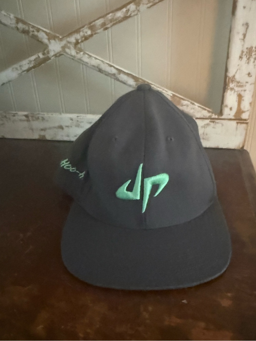 Kids Dark Gray Cap with Mint Green Logo